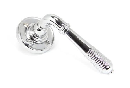 From the Anvil Reeded Lever on Rose Set - Polished Chrome