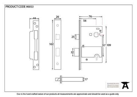 Black 3" 5 Lever Heavy Duty BS Sash Lock | 90053 - Image 2