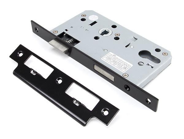 Black Euro Din Sash Lock - 60mm Backset/72mm Centre | 90058