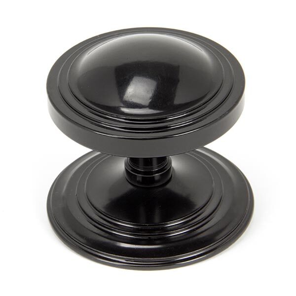 Black Art Deco Centre Door Knob | 90070