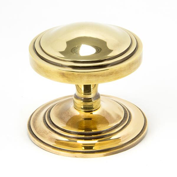 Aged Brass Art Deco Centre Door Knob | 90071