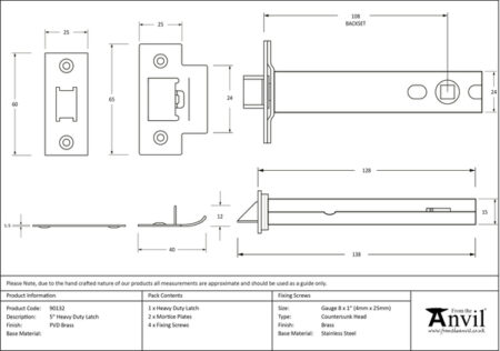 PVD Brass 5" Heavy Duty Latch | 90132 - Image 2