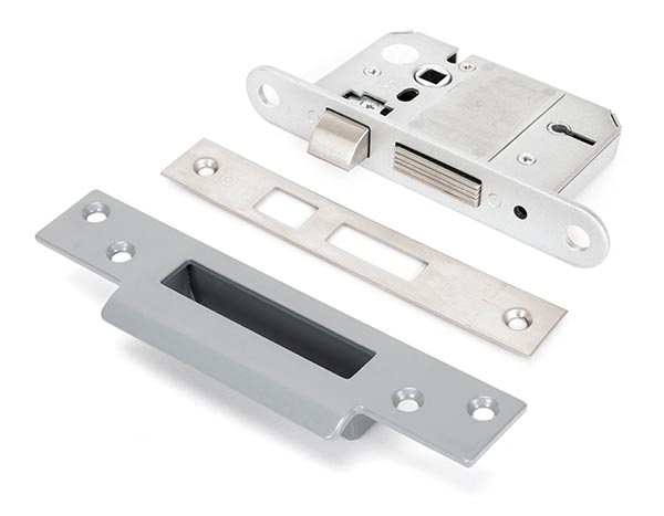 Satin SS 2½" 5 Lever BS Sash Lock | 90134