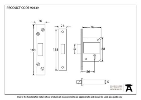 Satin SS 3" 5 Lever BS Dead Lock | 90139 - Image 2