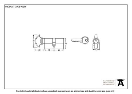 Satin Chrome 40/40 Cylinder/Thumbturn | 90216 - Image 2