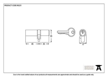 Black 35/45 6pin Euro Cylinder KA | 90231 - Image 2