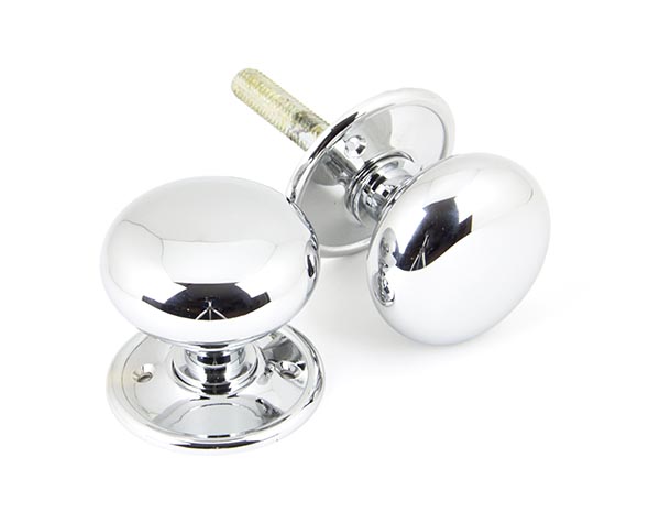 Polished Chrome 49mm Mushroom Mortice/Rim Knob Set | 90291