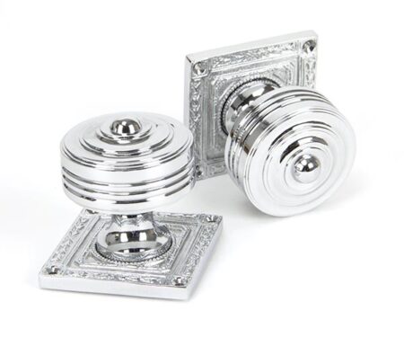 Polished Chrome Tewkesbury Square Mortice Knob Set | 90292