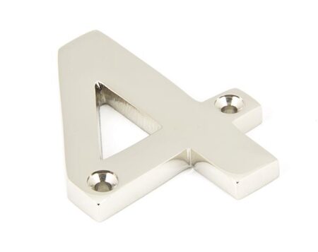 Polished Nickel Numeral 4 | 90314