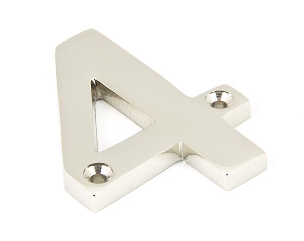 Polished Nickel Numeral 4 | 90314