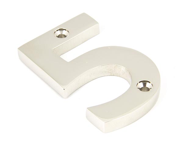 Polished Nickel Numeral 5 | 90315