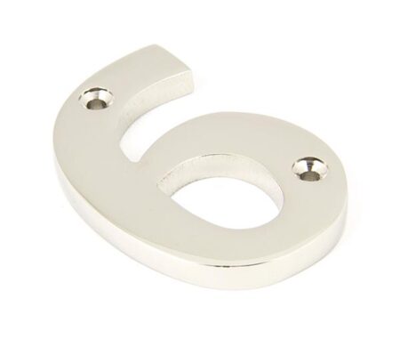 Polished Nickel Numeral 6 | 90316