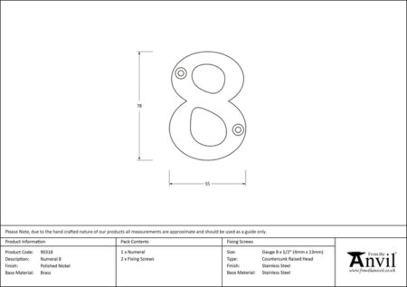 Polished Nickel Numeral 8 | 90318 - Image 2