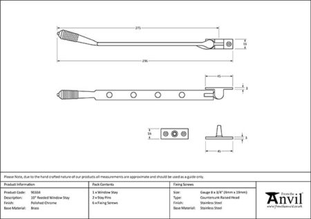 Polished Chrome 10" Reeded Stay | 90334 - Image 2