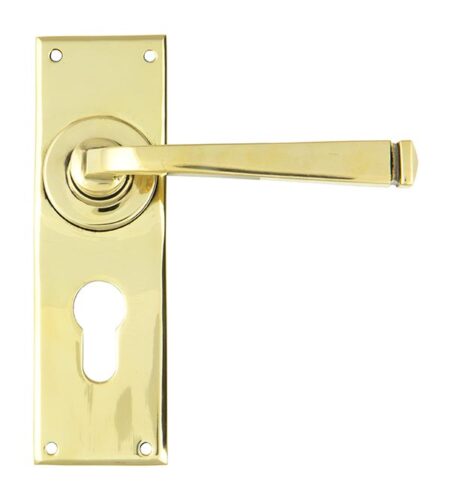 Aged Brass Avon Lever Euro Lock Set | 90370