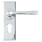 Polished Chrome Avon Lever Euro Lock Set | 90371