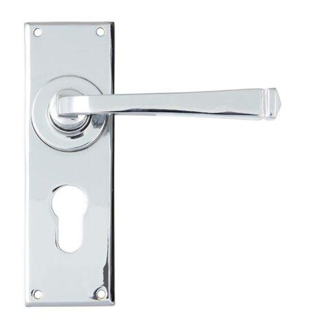 Polished Chrome Avon Lever Euro Lock Set | 90371