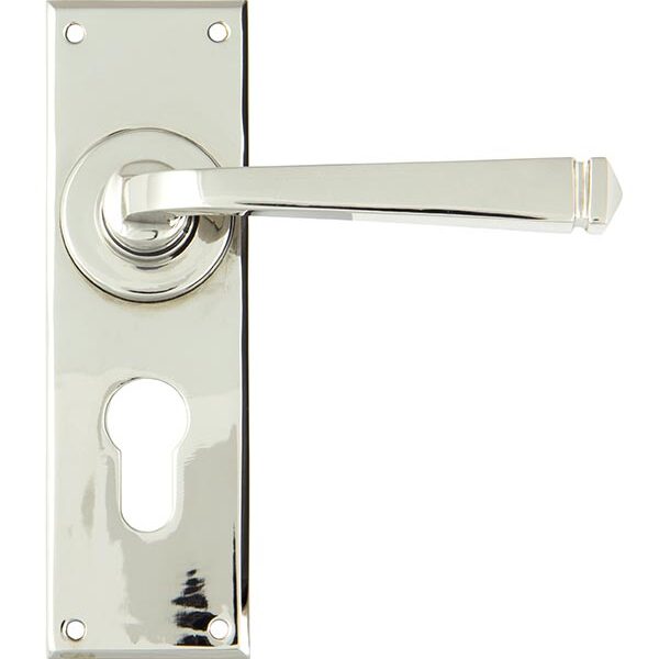 Polished Nickel Avon Lever Euro Lock Set | 90372