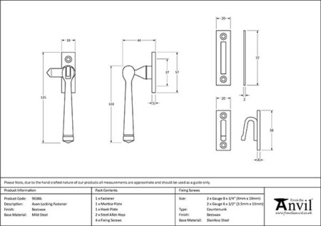 Beeswax Locking Avon Fastener | 90386 - Image 2