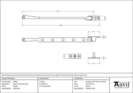 Pewter 12" Avon Stay | 90406 - Image 2