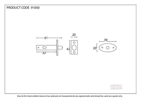 Electro Brassed Security Door Bolt | 91050 - Image 2