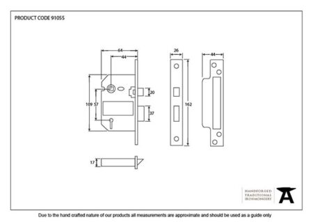 Black 2½" 5 Lever BS Sash Lock | 91055 - Image 2