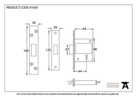 Black 2½" 5 Lever BS Dead Lock | 91058 - Image 2