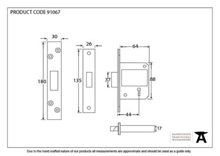 From the Anvil Black 2½" 5 Lever BS Dead Lock KA" - Image 2