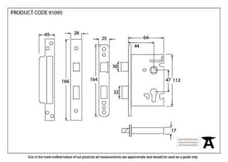 Satin SS 2½" Euro Profile Sash Lock | 91095 - Image 2