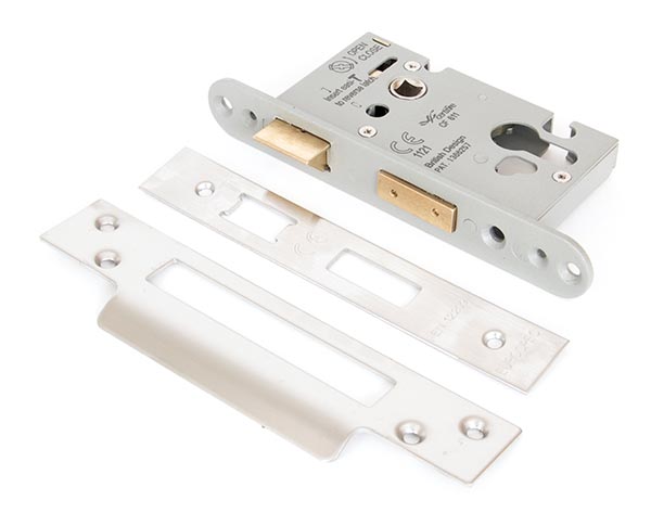 Satin SS 2½" Euro Profile Sash Lock | 91095