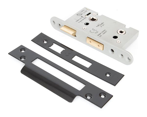 Black 2½" Heavy Duty Bathroom Mortice Lock | 91107