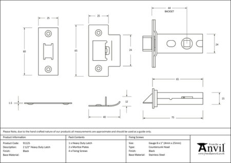 Black 2½" Heavy Duty Latch | 91125 - Image 2