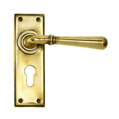 Aged Brass Newbury Lever Euro Lock Set | 91417