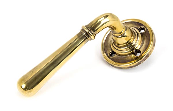 Aged Brass Newbury Lever on Rose Set | 91418