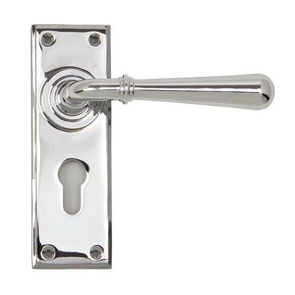Polished Chrome Newbury Lever Euro Lock Set | 91424