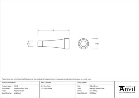 Polished Nickel Projection Door Stop | 91512 - Image 2