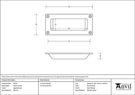 Aged Bronze Flush Handle | 91521 - Image 2