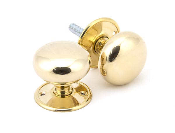 Polished Brass 57mm Mushroom Mortice/Rim Knob Set | 91529