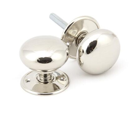 Polished Nickel 57mm Mushroom Mortice/Rim Knob Set | 91530