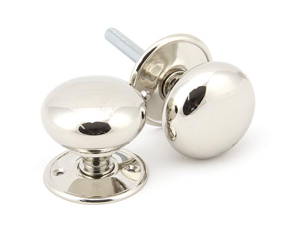 Polished Nickel 57mm Mushroom Mortice/Rim Knob Set | 91530