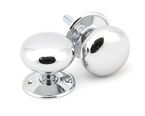Polished Chrome 57mm Mushroom Mortice/Rim Knob Set | 91532
