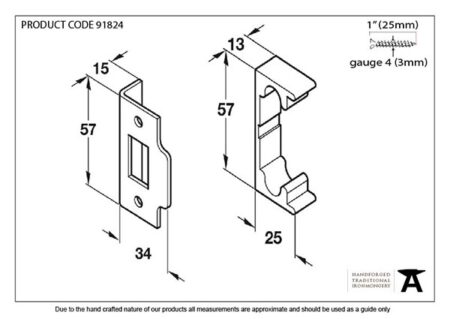 Black ½" Rebate Kit for Tubular Mortice Latch | 91824 - Image 2