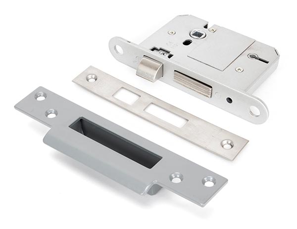 Satin SS 3" 5 Lever BS Sash Lock KA | 91826