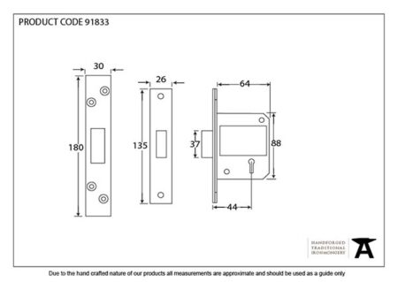 PVD 2½" 5 Lever BS Dead Lock KA | 91833 - Image 2