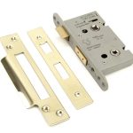 PVD 2 1/2" Heavy Duty Bathroom Mortice Lock | 91835