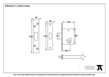 Satin SS 2½" Euro Profile Dead Lock | 91842 - Image 2