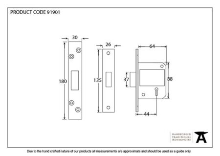Satin SS 2½" 5 Lever BS Dead Lock KA | 91901 - Image 2
