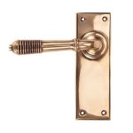 Polished Bronze Reeded Lever Latch Set | 91914