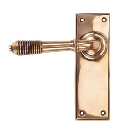 Polished Bronze Reeded Lever Latch Set | 91914