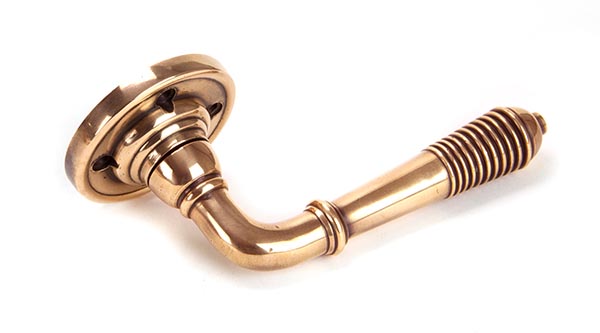 Polished Bronze Reeded Lever on Rose Set | 91917